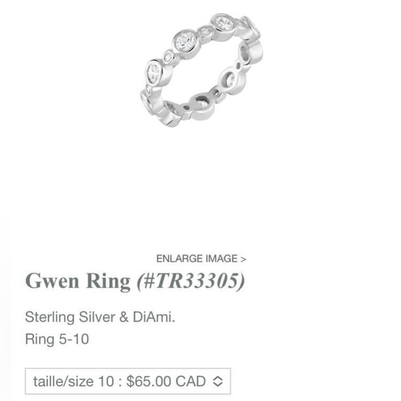 Tocara 1 ring - Size 10 NEW Retired Gwen Ring Sterling Silver - Picture 1 of 5